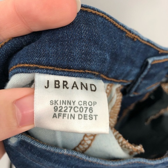 J BRAND Ankle Crop Jeans Skinny Distressed Ripped Stretch Denim Women 27 Affin - Picture 6 of 8